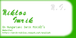 miklos imrik business card